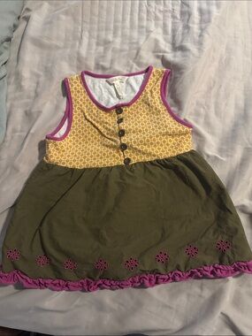 Matilda Jane Yellow, Olive & Pink Sleeveless Cotton Top